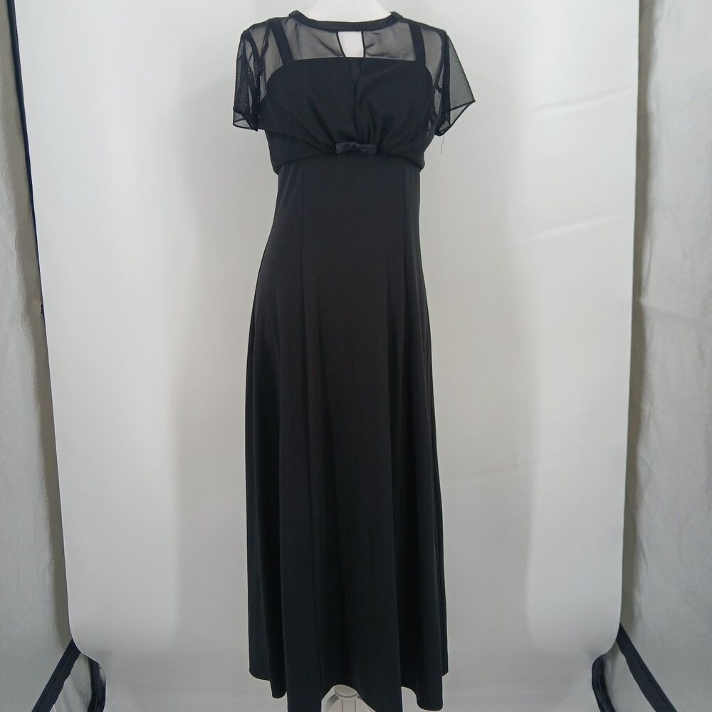 womens vintage stage accents performance apparel size 6 black maxi choir dress